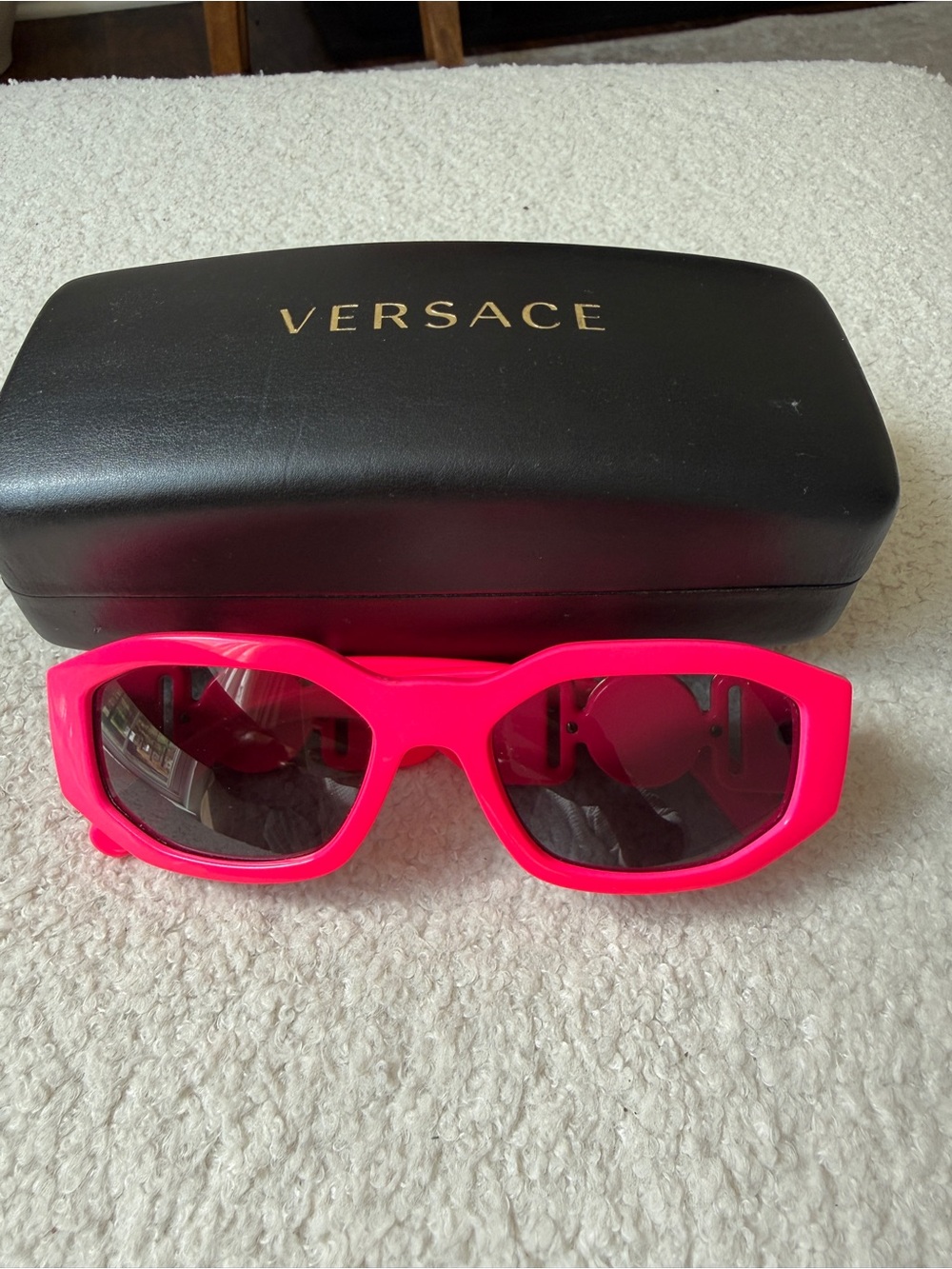 Versace Women's Hot Pink Sunglasses with Dark Lenses